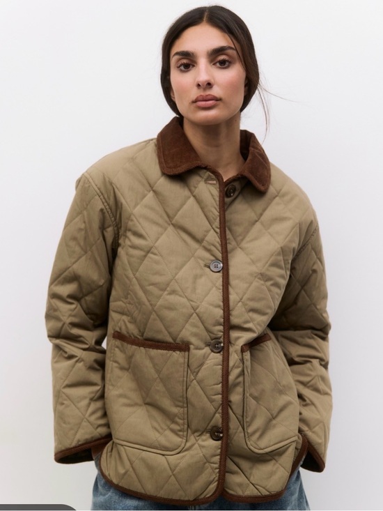 Mod Ref Jackets & Blazers - Mod Ref Quilted Deana Barn Jacket with Brown Trim